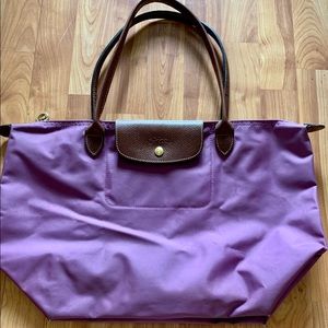 Longchamp Le Pliage large long straps tote